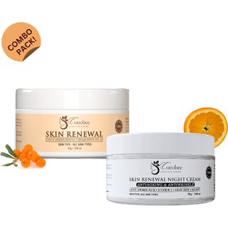 COCOBEE Skin Renewal Night Cream 50g + Skin Renewal Daily Moisturising 50g Combo 100g All Skin Types COCOBEE Skin Renewal Night Cream 50g + Skin Renewal Daily Moisturising 50g Combo 100g All Skin Types