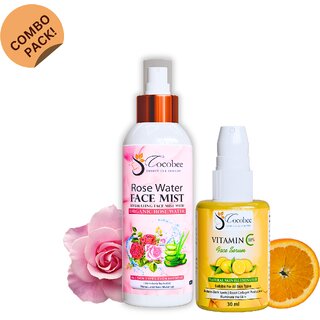 COCOBEE Organic Rose Water Face Mist 200ml + Vitamin C Face Serum - 30ml Combo All Skin Type (230g) COCOBEE Organic Rose Water Face Mist 200ml + Vitamin C Face Serum - 30ml Combo All Skin Type (230g)