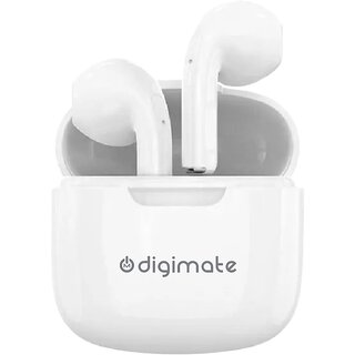                       DIGIMATE Robopods Earbud With Charging Case 30 Hours Playtime, Water Resistance, Noise Cancellation (White DGMGO5-002)                                              