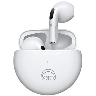                      EKKO EARBEATS T03 TWS: 20-Hour Playback, Rich Sound, Twin Connect, Type C Charging, Siri & Google Assistant(White)                                              
