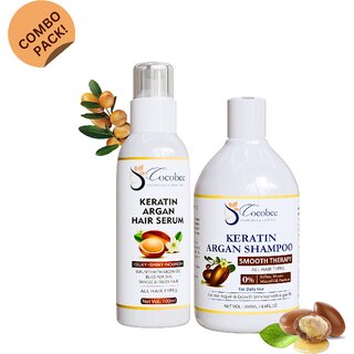                       COCOBEE Keratin Argan Hair Serum 100ml  Shampoo 200ml Set  Hair Repair  Growth Treatment for All Hair Types                                              