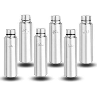 inKitch Stainless Steel Water Bottle, 1000 ml, Silver Leak Proof Single Walled Office Bottle Set of 6 inKitch Stainless Steel Water Bottle, 1000 ml, Silver Leak Proof Single Walled Office Bottle Set of 6