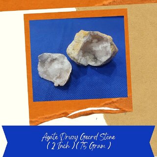                       VSP VASTU SAMADHAN - 271 AGATE DRUZY GEORD STONE  FOR STRESS RELIEF, PEACE, LOVE, AND STRENGTHENING ( 2 Inch ) ( 75 gm )                                              