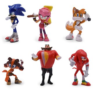                       Sonic 6pcs/set Doll Anime Figure Toys 4st Generation Boom Rare Dr Eggman Shadow PVC Toy for Children Characters Gift 4-7cm                                              