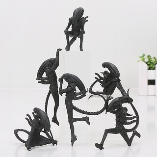                       6pcs/set Alien Daily Life Hang Down Squat Daydream Yoga Relax Headspin Aliens VS Predators Action Figures Toys                                              