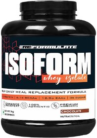 Reformulate I Isoform I  Whey Isolate I Your Daily Meal Replacement Formula I 27G Protein  6.1G BCAA  12.9G EAA  O g Sugar I Enhance Recovery I 100 Authentic I Premium Ingredients I Nutraceutical I Serving 60 I Chocolate I 2 KG