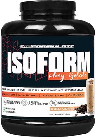 Reformulate I Isoform I  Whey Isolate I Your Daily Meal Replacement Formula I 27G Protein  6.1G BCAA  12.9G EAA  O g Sugar I Enhance Recovery I 100 Authentic I Premium Ingredients I Nutraceutical I Serving 60 I Cold Coffee I 2 KG