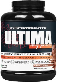 Reformulate I Ultima I Whey Protein with Isolate I 23 G Protein I 5.1G BCAA I 10.8 EAA I  Pre  Probiotics I Enhances Recovery I Faster Absorption I Nutraceutical I Chocolate I Serving 60 I 2 KG