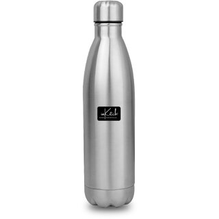 inKitch Steel Insulated Water Bottle- 24 Hrs Hot or Cold, 500 ml, Silver- Leak Proof, Double Wall Insulated Flask inKitch Steel Insulated Water Bottle- 24 Hrs Hot or Cold, 500 ml, Silver- Leak Proof, Double Wall Insulated Flask