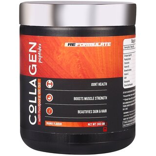 Reformulate I Colla Gen Powder Peptides With Hadjod Vitamin D3 I Joint Health I Boosts Muscle Strength I Beautifies Skin Hair I Orange I 300 GM Reformulate I Colla Gen Powder Peptides With Hadjod Vitamin D3 I Joint Health I Boosts Muscle Strength I Beautifies Skin Hair I Orange I 300 GM