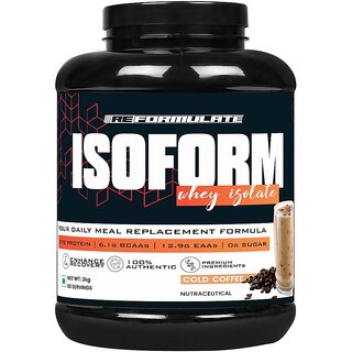 Reformulate I Isoform I Whey Isolate I Your Daily Meal Replacement Formula I 27G Protein 6.1G BCAA 12.9G EAA O g Sugar I Enhance Recovery I 100 Authentic I Premium Ingredients I Nutraceutical I Serving 60 I Cold Coffee I 2 KG Reformulate I Isoform I Whey Isolate I Your Daily Meal Replacement Formula I 27G Protein 6.1G BCAA 12.9G EAA O g Sugar I Enhance Recovery I 100 Authentic I Premium Ingredients I Nutraceutical I Serving 60 I Cold Coffee I 2 KG