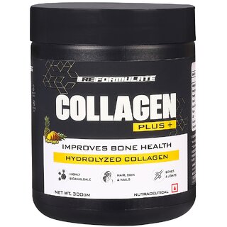 Reformulate I CollaGen Plus+ Improves Bone Health Hydrolyzed Collagen I Highly Bioavailable I Hair I Skin I Nails I Bones I Joints I Nutraceutical I Non-Veg I Pine Apple I 300 GM Reformulate I CollaGen Plus+ Improves Bone Health Hydrolyzed Collagen I Highly Bioavailable I Hair I Skin I Nails I Bones I Joints I Nutraceutical I Non-Veg I Pine Apple I 300 GM