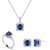 Stunning Blue Stone Pendant Set Ring/Earrings with American Diamond Halo