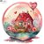 FIYO Pink House DIY 5D Diamond Painting Full Drill with Number Kits Home and Kitchen Fashion Mosaic Diamond Painting Canvas Wall Decoration Gift Crafts for Adults and Kids(Full Round 25x25/30x30/40x40/50x50cm)(Full Square 30x30/40x40/50x50cm)