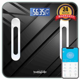 Healthgenie Smart BMI Weight Machine for Body Weight with 18 Body Parameters Sync with Mobile App, 2 Yrs Warranty Blueto Healthgenie Smart BMI Weight Machine for Body Weight with 18 Body Parameters Sync with Mobile App, 2 Yrs Warranty Blueto