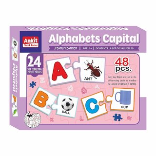                       Mannat toys and Games Alyna Educational and Learning Set of 24 Self correcting 2-Piece Jigsaw Puzzles  (48 Pieces)                                              