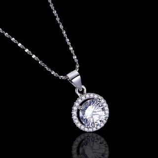                       Radiant American Diamond Halo with Center Zircon Stone Spark and Charm for Women Girl                                              