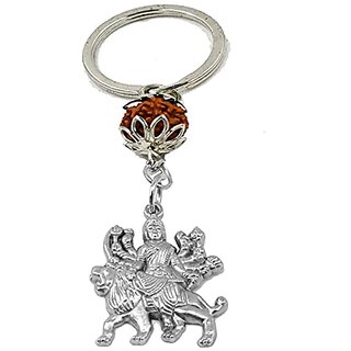                       Rudraksh serawali mata with Rudraksha Decorative Key Chain  Silver color                                              