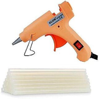                       Electro Cloud 20 WATT 7MM HOT MELT Glue Gun with ON Off Switch and LED Indicator (Free 10 Transparent Glue Sticks)                                              