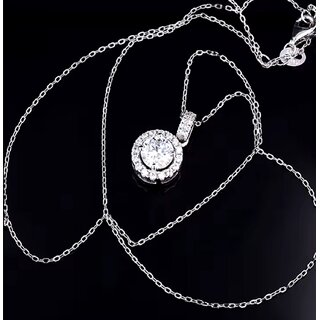                       Radiant American Diamond Halo with Center Zircon Stone Spark and Charm for Women Girl                                              