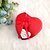 Teddy and Roses in Artificial Heart Shaped Tin Box Valentine Gift Box Set with White Teddy and Red Flowers Valentine Day