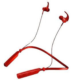 DIGIMATE Fire 4.0 Bluetooth Neckband With 40 Hours Playtime, Type C Fast Charging Dual Pairing With Mic (Red, DGMGO5-0