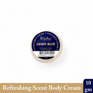                       Al Hiba Denim Blue Premium Long Lasting Body Perfumed Cream - Pack Of 1 (10gm)                                              