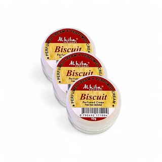 Al Hiba Biscuit Premium Long Lasting Body Perfumed Cream - Pack Of 3 (10gm) Al Hiba Biscuit Premium Long Lasting Body Perfumed Cream - Pack Of 3 (10gm)