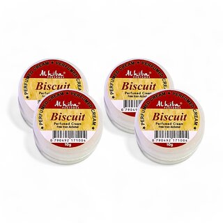                       Al Hiba Biscuit Premium Long Lasting Body Perfumed Cream - Pack Of 4 (10gm)                                              