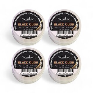 Al Hiba Black Oudh Perfumed Body Cream - 10g (Pack Of 4) Al Hiba Black Oudh Perfumed Body Cream - 10g (Pack Of 4)