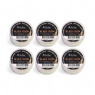 Al Hiba Black Oudh Perfumed Body Cream - 10g (Pack Of 6) Al Hiba Black Oudh Perfumed Body Cream - 10g (Pack Of 6)