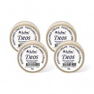                       Al Hiba Deos Premium Long Lasting Body Perfumed Cream - Pack Of 4 (10gm)                                              