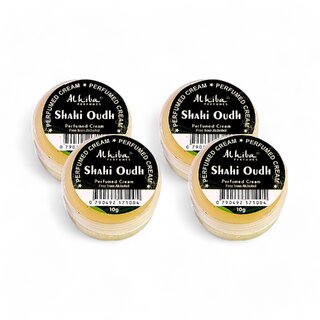 Al Hiba Shahi Oudh Premium Long Lasting Body Perfumed Cream - Pack Of 4 (10gm) Al Hiba Shahi Oudh Premium Long Lasting Body Perfumed Cream - Pack Of 4 (10gm)