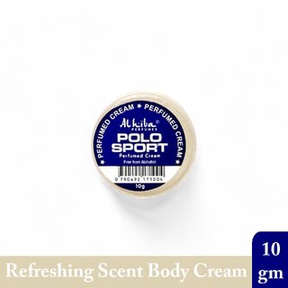                       Al Hiba Polo Sport Premium Long Lasting Body Perfumed Cream - Pack Of 1 (10gm)                                              
