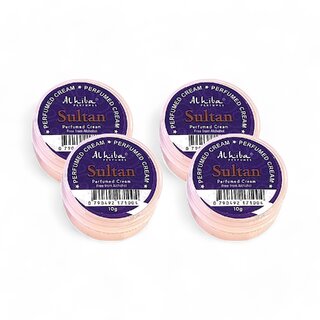 Al Hiba Sultan Premium Long Lasting Body Perfumed Cream - Pack Of 4 (10gm) Al Hiba Sultan Premium Long Lasting Body Perfumed Cream - Pack Of 4 (10gm)