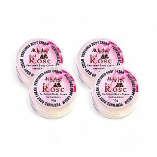 Al Hiba Red Rose Premium Long Lasting Body Perfumed Cream - Pack Of 4 (10gm) Al Hiba Red Rose Premium Long Lasting Body Perfumed Cream - Pack Of 4 (10gm)