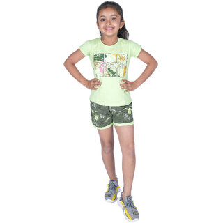 Kid Kupboard Cotton Girls T-Shirt and Short Set, Multicolor, Half-Sleeves, 8-9 Years KIDS6944 Kid Kupboard Cotton Girls T-Shirt and Short Set, Multicolor, Half-Sleeves, 8-9 Years KIDS6944