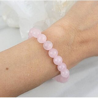                       Natural Rose Quartz Beads Bracelet Serene  Spiritual Bracelet for Women                                              