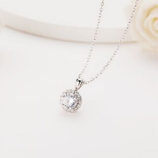 Elegant Zircon Pendant Encircled by Shimmering American Diamonds for Women Elegant Zircon Pendant Encircled by Shimmering American Diamonds for Women
