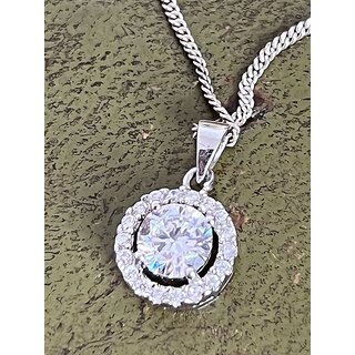 Elegant Zircon Pendant Encircled by Shimmering American Diamonds for Women Elegant Zircon Pendant Encircled by Shimmering American Diamonds for Women
