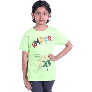 Kid Kupboard Cotton Girls T-Shirt, Light Green, Half-Sleeves, 7-8 Years KIDS6968 Kid Kupboard Cotton Girls T-Shirt, Light Green, Half-Sleeves, 7-8 Years KIDS6968