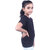 Kid Kupboard Cotton Girls T-Shirt, Dark Black, Half-Sleeves, 7-8 Years KIDS6964