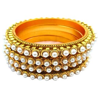                       Omsar Jewelry Alloy Gold-plated Kada (Pack of 4)                                              