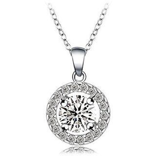 Elegant Zircon Pendant Encircled by Shimmering American Diamonds for Women Elegant Zircon Pendant Encircled by Shimmering American Diamonds for Women