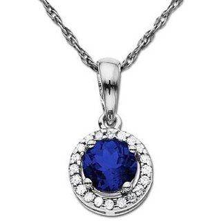                       Radiant Blue Stone With American Diamond Halo Pendant For Women Classic and Sparkling                                              