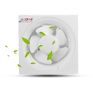                       ZOOM Ventilation Fan 6 Inch (150mm) | Exhaust Fan | Strong Air Suction, Rust-Proof Body, and Dust Protection Shutters | Ideal for Bathroom, Kitchen, and Office | 1-Year Warranty | (Pack of 1, White)                                              