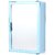 Zoom Happy Bathroom Plastic Mirror Cabinet Storage Chest/Shelves (Blue), Mirrored Finish