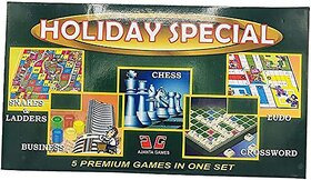 Holiday Special - A Premium Board Game While Travelling,(5 in 1 Set)