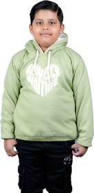 Kids Green Hooded Sweatshirt with Heart Print