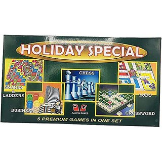 Holiday Special - A Premium Board Game While Travelling,(5 in 1 Set) Holiday Special - A Premium Board Game While Travelling,(5 in 1 Set)